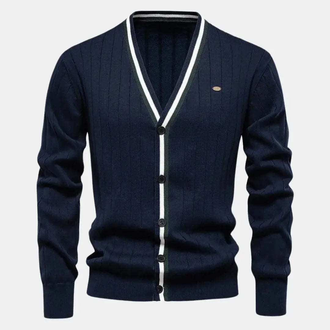 Gebreid heren vest met knoopsluiting en klassieke pasvorm – MAERON - Glamorix