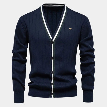 Gebreid heren vest met knoopsluiting en klassieke pasvorm – MAERON - Glamorix