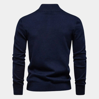 Gestreepte heren trui met halve rits en sportieve look – ELIOR - Glamorix