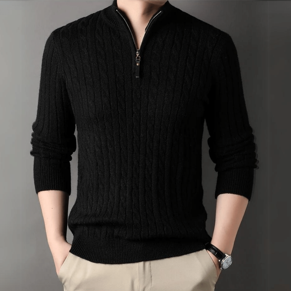 VIRAN - Wol Zip Knit Sweater voor heren