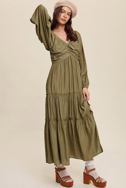 Elegante Maxi Jurk met V Hals en Strikdetail voor Avondgelegenheden – ISABELLA GLAM - Glamorix