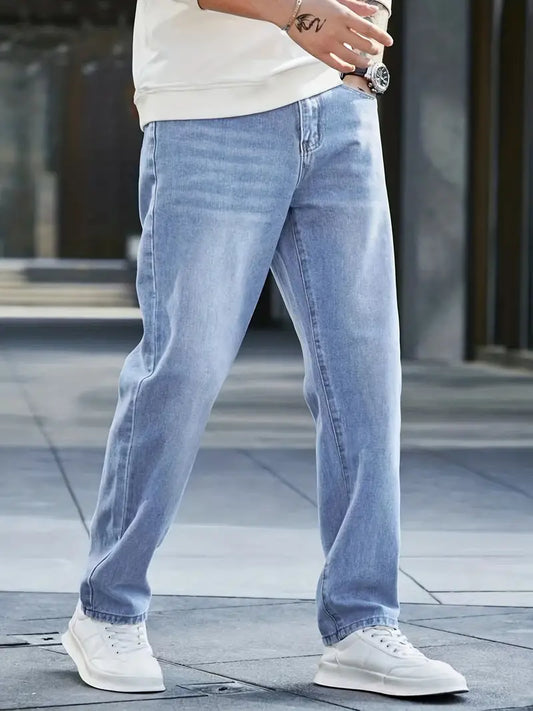 JAMES - Casual denim broek met rechte pijpen