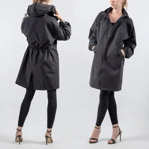 ISLA – Waterdichte oversized halflange trenchcoat voor dames