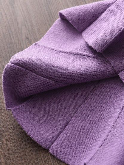 AVA - Meisjes gebreid vest en plooirokken set