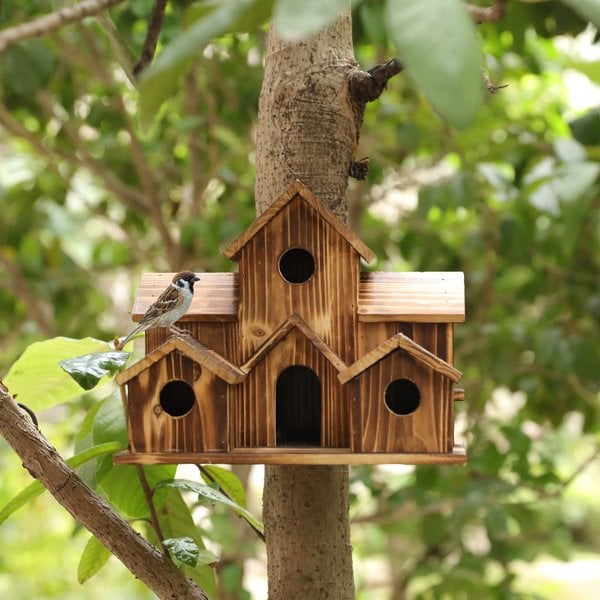 NatuurNest – Handgemaakt Vogelhuis met 6 Ingangsgaten