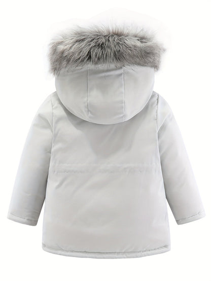 Jezen - Gewatteerde Winterparka met Imitatiebont voor Meisjes