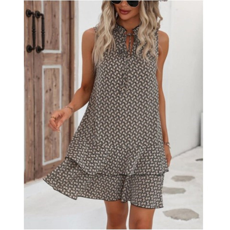 Elegante dames midi-jurk met print en vrouwelijke pasvorm – MAYLIA BLOOM - Glamorix