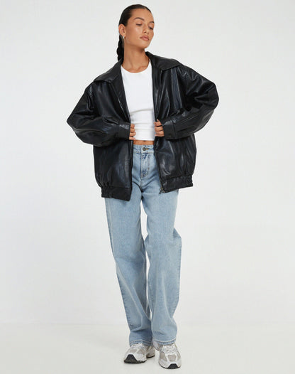 CELINE - Casual oversized leren jack voor vrouwen