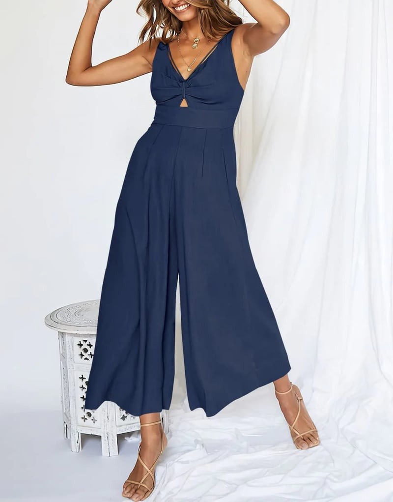 Mouwloze dames jumpsuit met wijde pijpen en elegante snit – SEREIA FLOW - Glamorix