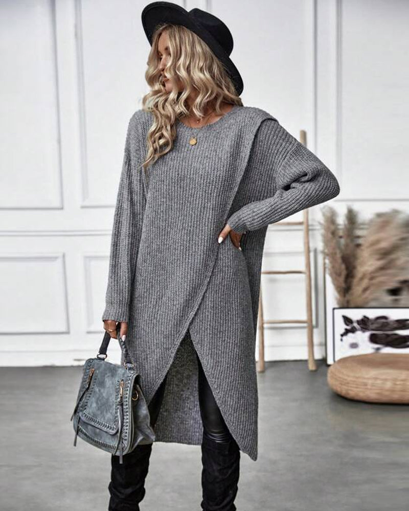 MAEVE – Oversized effen sweaterjurk voor dames