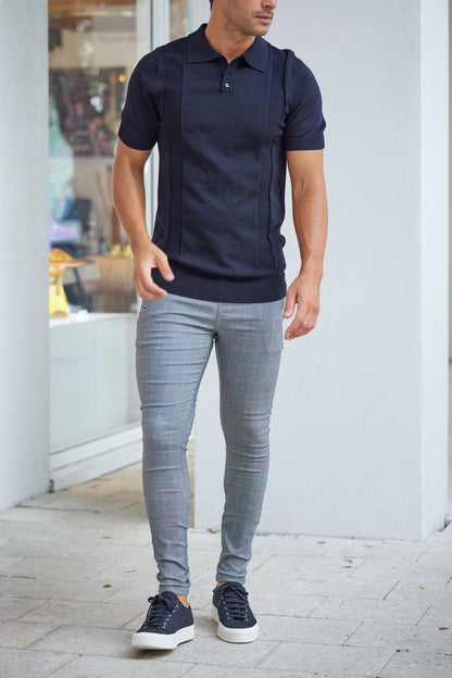 BENSON - Slim fit geruite broek voor een moderne en stijlvolle look