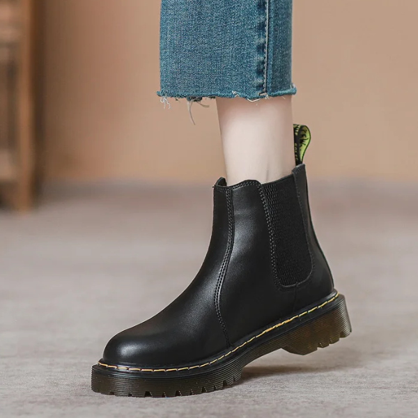 FREYA - Leren dames Chelsea boots met treklus en gripzool