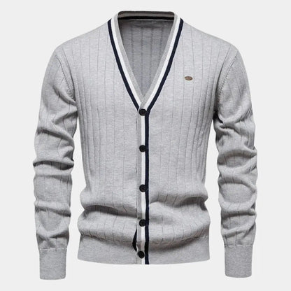 Gebreid heren vest met knoopsluiting en klassieke pasvorm – MAERON - Glamorix