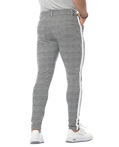 ETHAN - Slim-fit geruite chinos voor heren