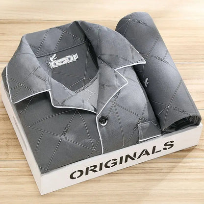 JULIEN - Stijlvolle heren pyjamaset met overhemd en knoopsluiting