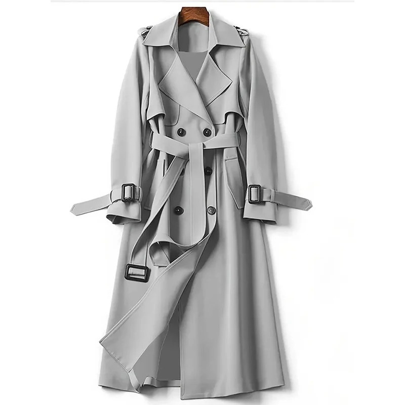 CELINE - Lange trenchcoat met dubbele knoopsluiting en ceintuur voor dames