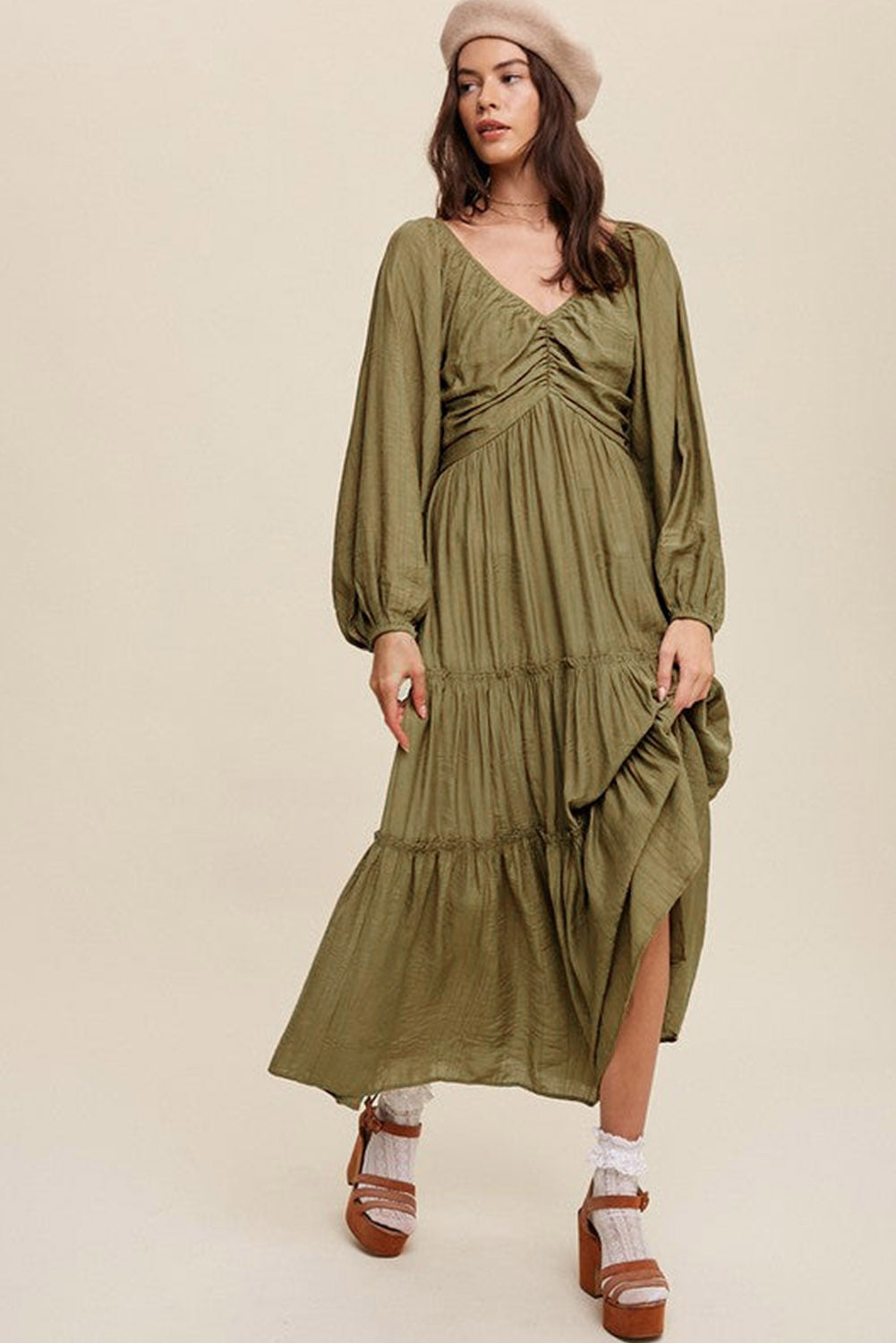 Elegante Maxi Jurk met V Hals en Strikdetail voor Avondgelegenheden – ISABELLA GLAM - Glamorix