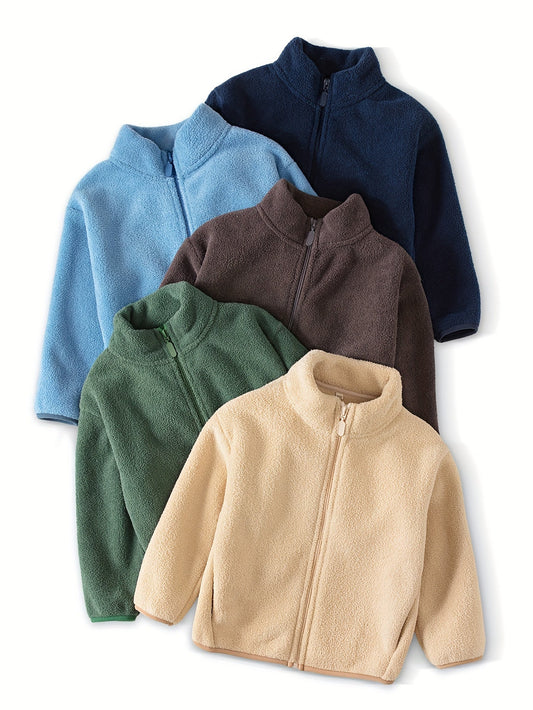 Fenley - Kinderjas van Polar Fleece in Effen Kleur voor Warmte en Comfort