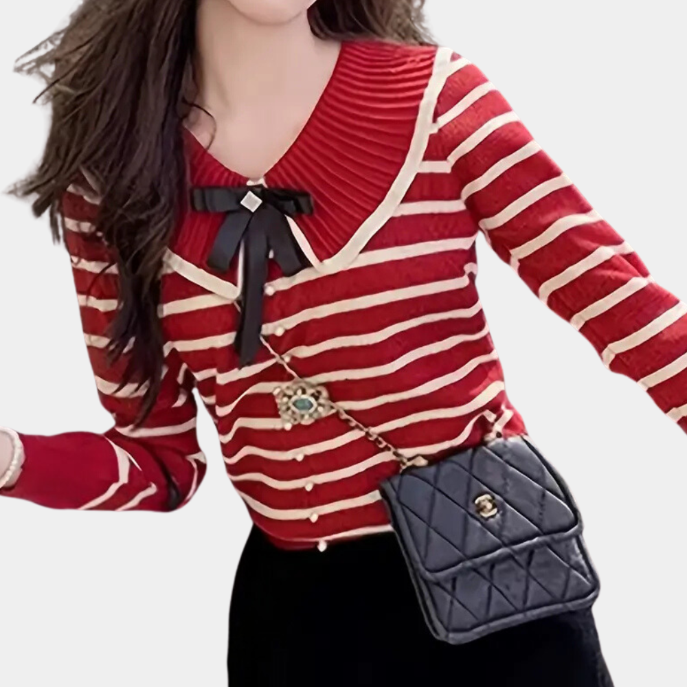 MIRA - Gestreepte gebreide trui voor dames