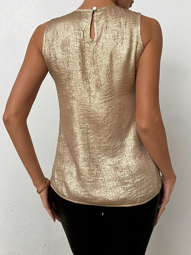 Lichte Vrouwen Blouse met Glanzende Metallic Afwerking voor Feestelijke Gelegenheden – LUNA SHINE - Glamorix