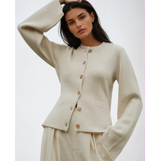 Ultra zachte dames cardigan met knopen en relaxed fit – LUNAYA KNIT - Glamorix