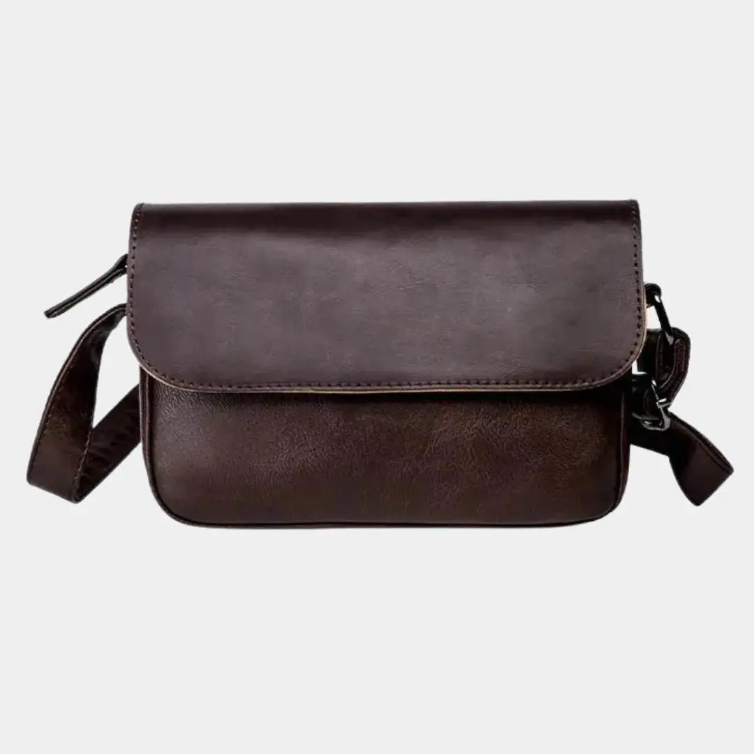 Klassieke leren herentas met verstelbare schouderband – VARELIS - Glamorix