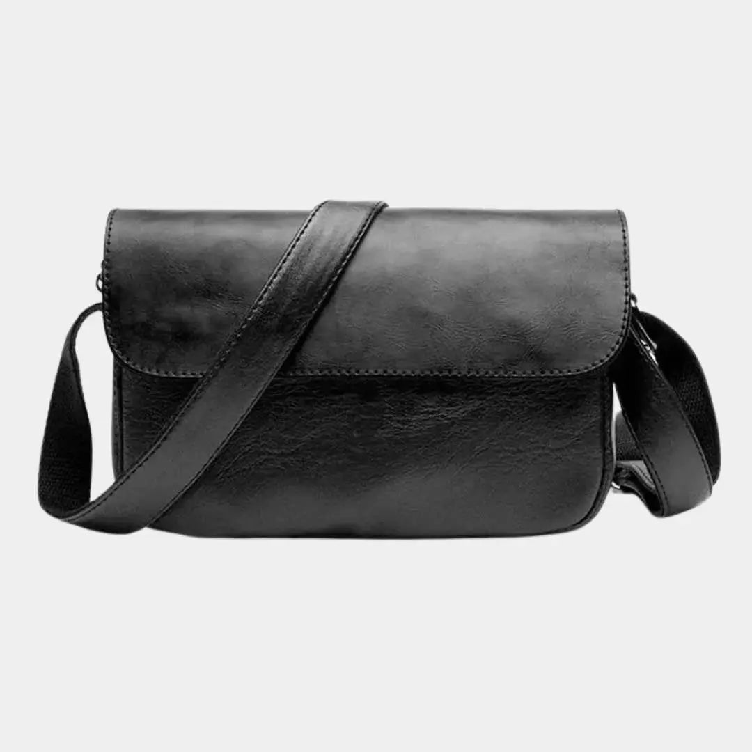 Klassieke leren herentas met verstelbare schouderband – VARELIS - Glamorix