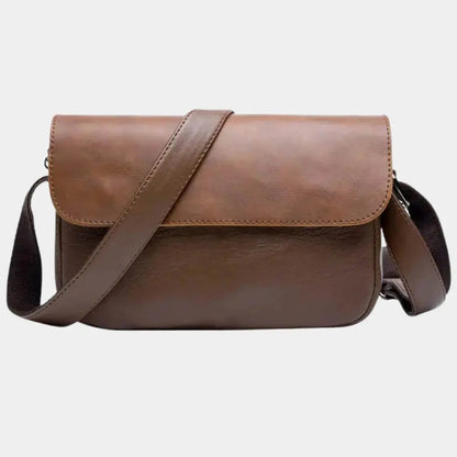 Klassieke leren herentas met verstelbare schouderband – VARELIS - Glamorix