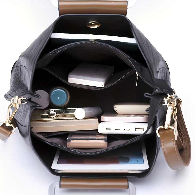 Luxe leren dameshandtas met verfijnde afwerking – BELVINA Classique - Glamorix