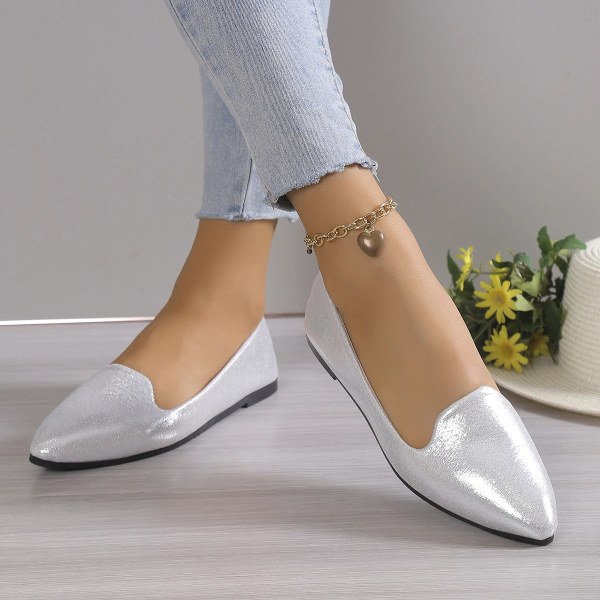Dames ballerina’s met spitse neus en lage instap – SERENA POINT - Glamorix