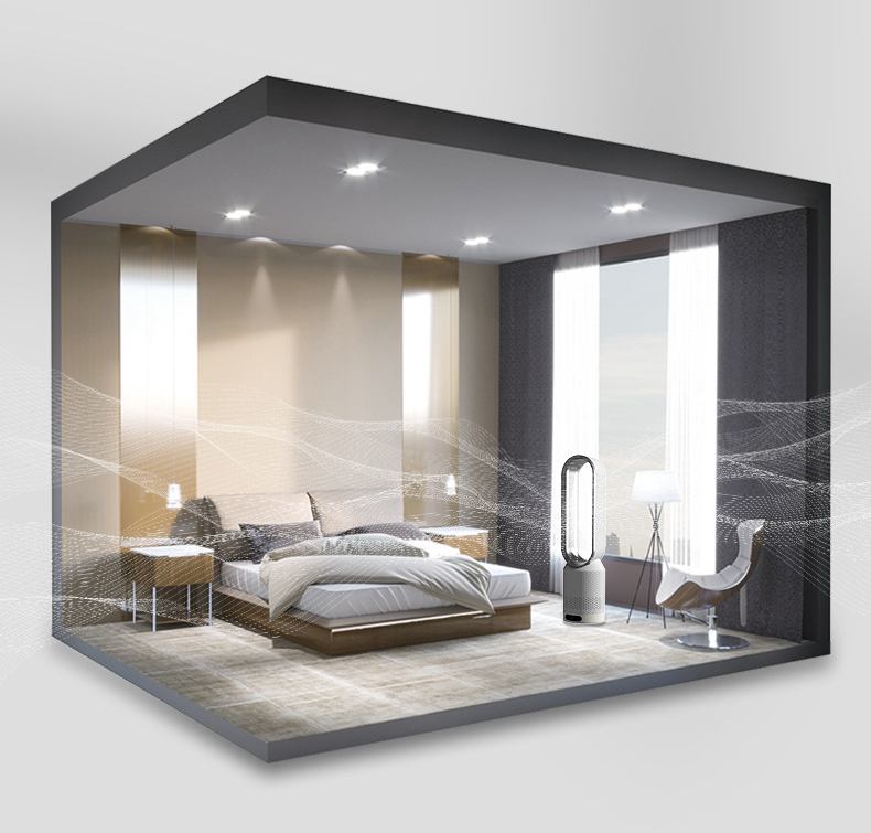 3-in-1 luchtkoeler met luchtreiniger, oscillatie en LED-touch bediening – BREEZA PURE - Glamorix