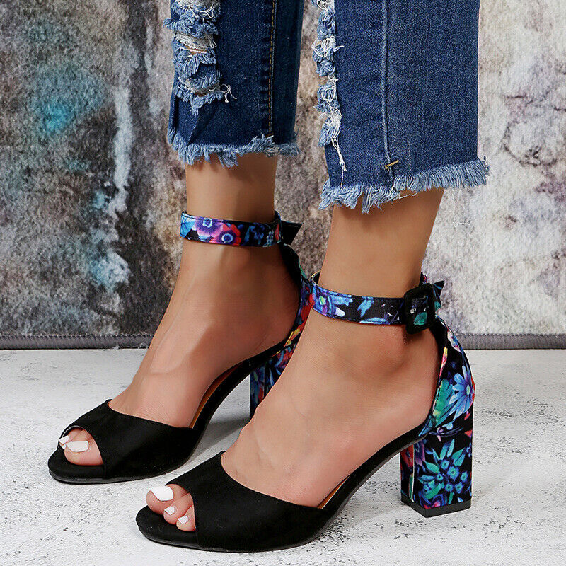 Dames blokhaksandalen met open teen en enkelband – SORAYA BLOCK - Glamorix