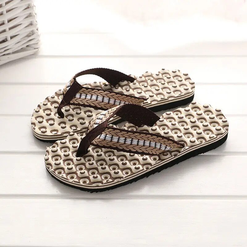 Heren teenslippers met gewatteerde geweven band – NERO WEAVE - Glamorix