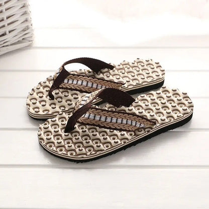 Heren teenslippers met gewatteerde geweven band – NERO WEAVE - Glamorix