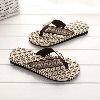 Heren teenslippers met gewatteerde geweven band – NERO WEAVE - Glamorix