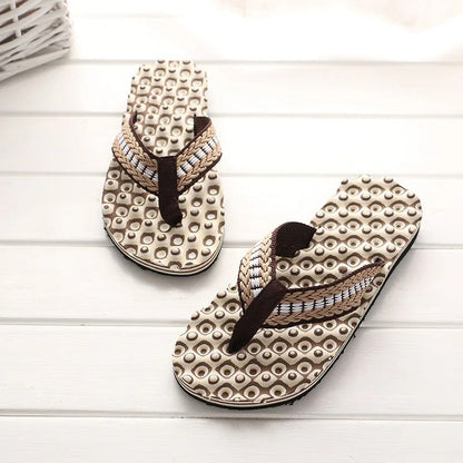 Heren teenslippers met gewatteerde geweven band – NERO WEAVE - Glamorix