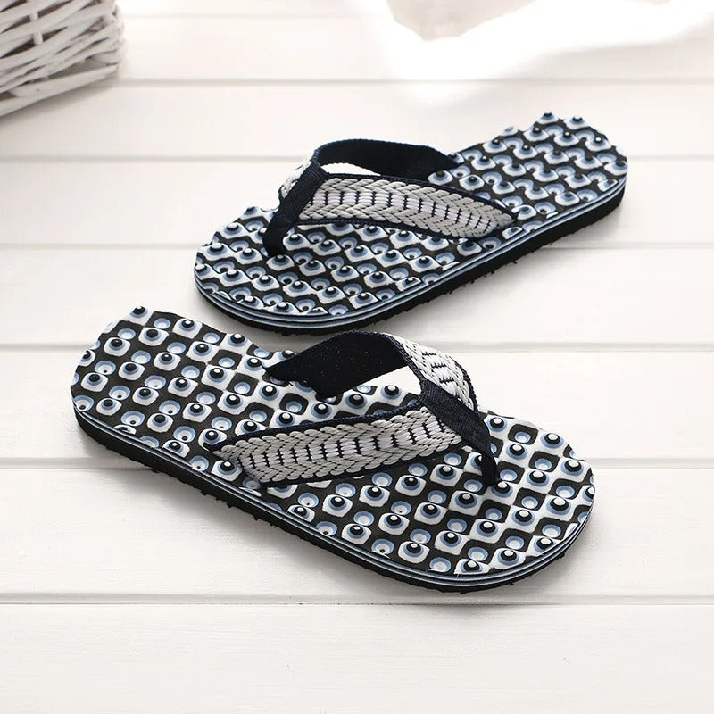 Heren teenslippers met gewatteerde geweven band – NERO WEAVE - Glamorix