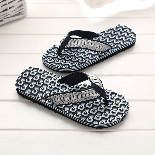 Heren teenslippers met gewatteerde geweven band – NERO WEAVE - Glamorix