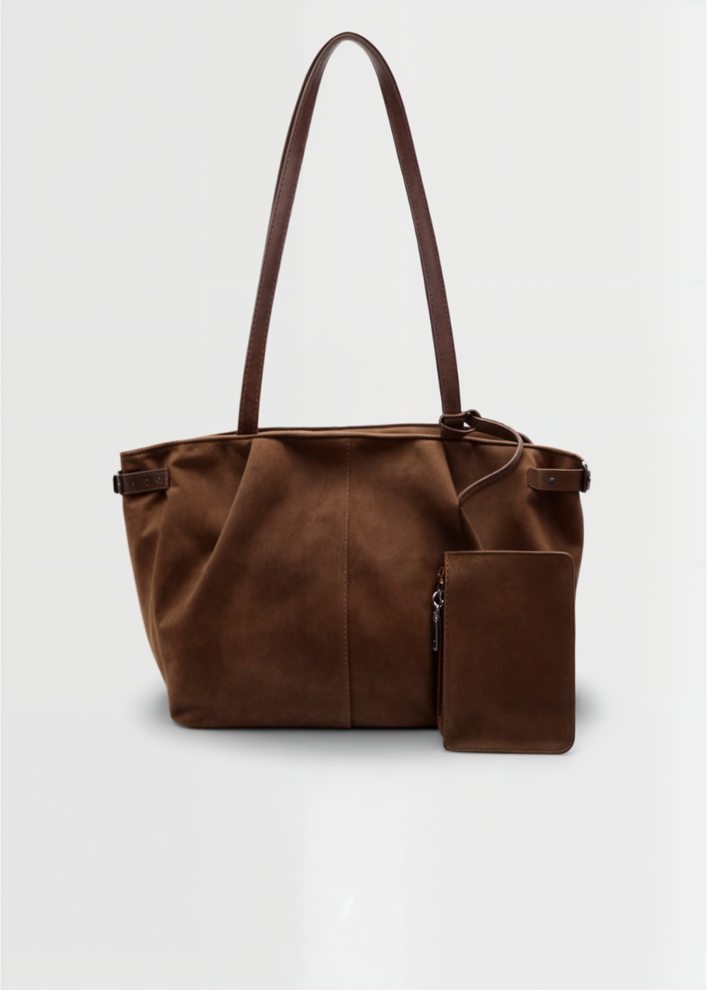Luxe suède tote bag met bijpassend etui – ELIANE