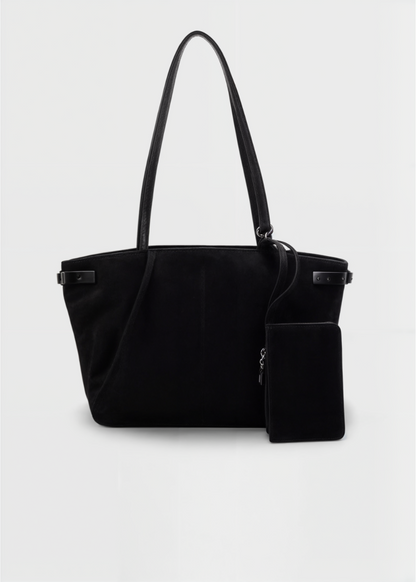 Luxe suède tote bag met bijpassend etui – ELIANE
