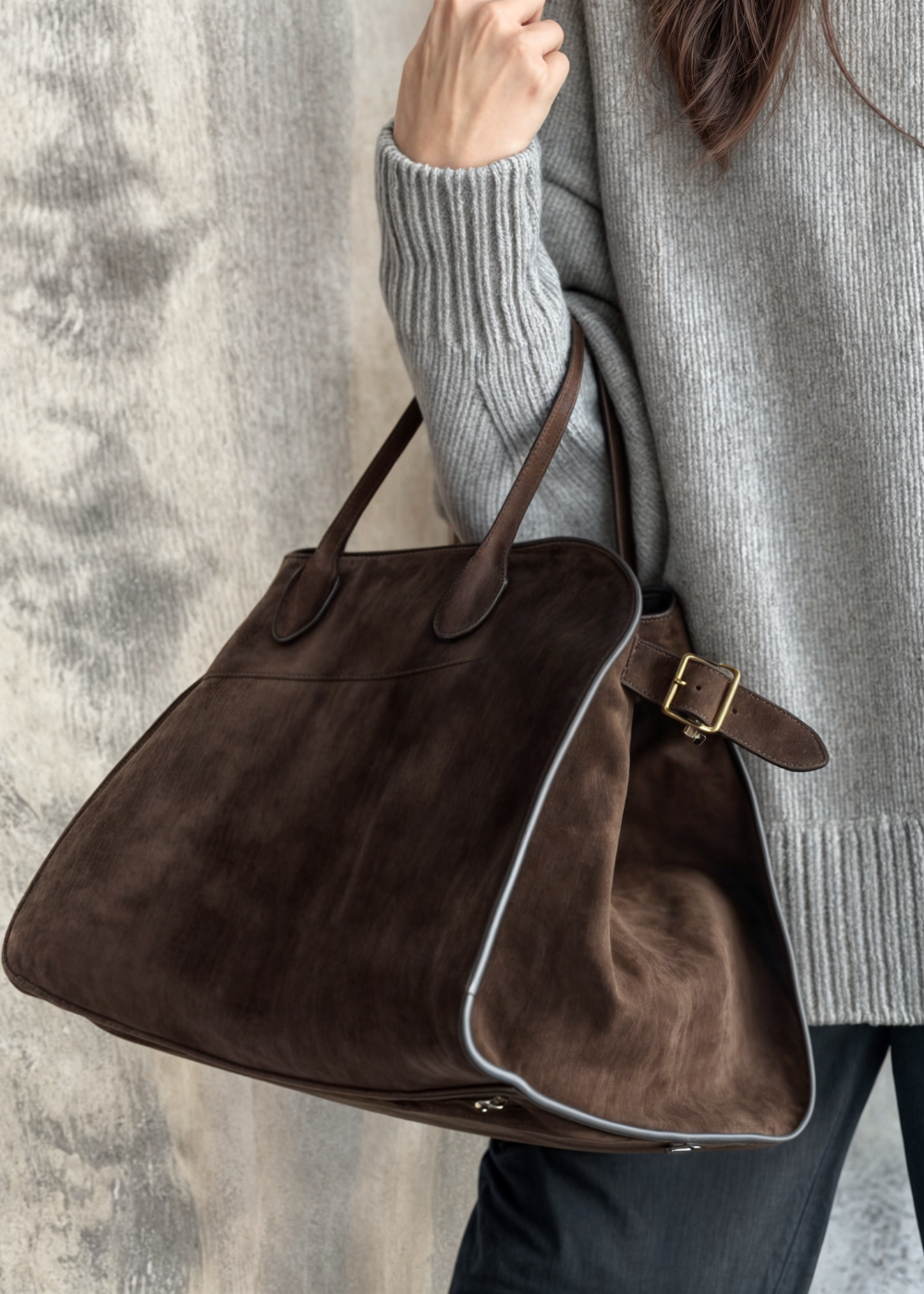 Elegante suède schoudertas voor dames met tijdloos design – LUNAYA - Glamorix
