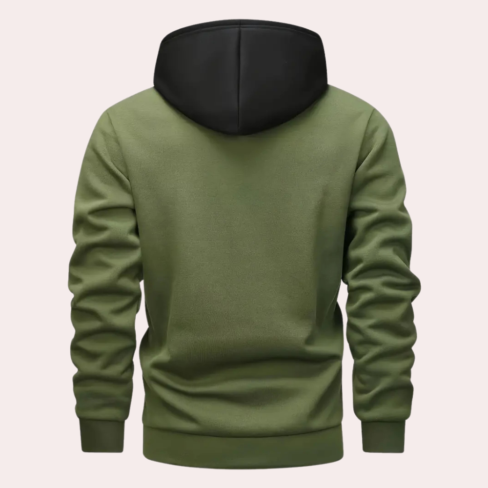 KYLAN - Tweekleurige hoodie met lange mouwen en trekkoord voor heren