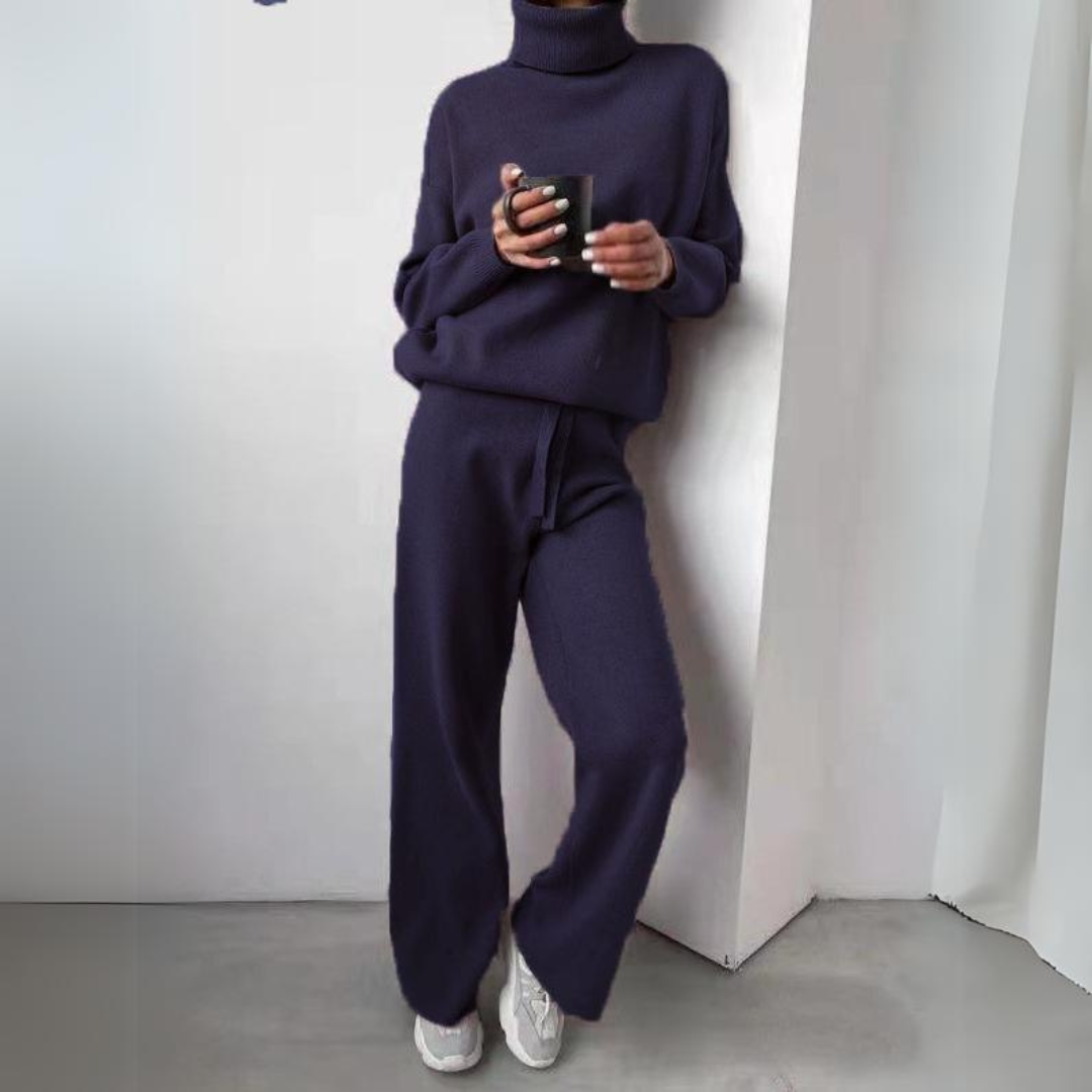 CARMEL - Elegante tweedelige set met coltrui en lange broek