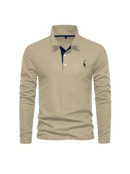 AXEL – Lange mouwen poloshirt met contrasterende afwerking voor een moderne en verfijnde look