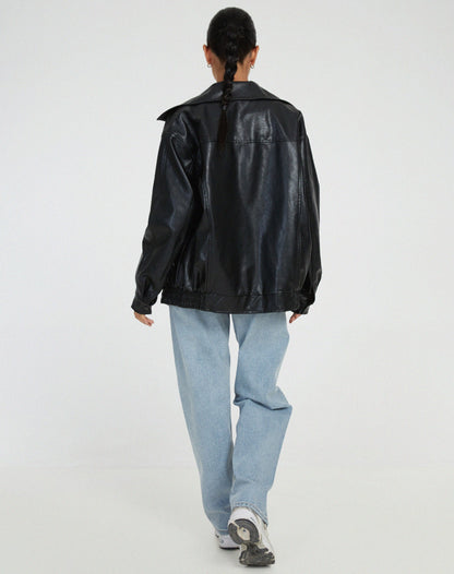 CELINE - Casual oversized leren jack voor vrouwen