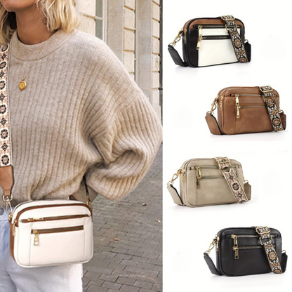 Crossbody damestas met meerdere ritsvakken en verstelbare band – NOLANA CITYBAG - Glamorix