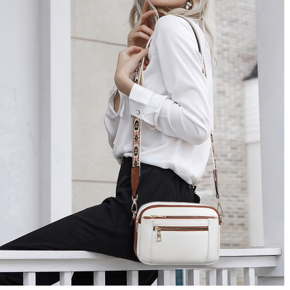 Crossbody damestas met meerdere ritsvakken en verstelbare band – NOLANA CITYBAG - Glamorix
