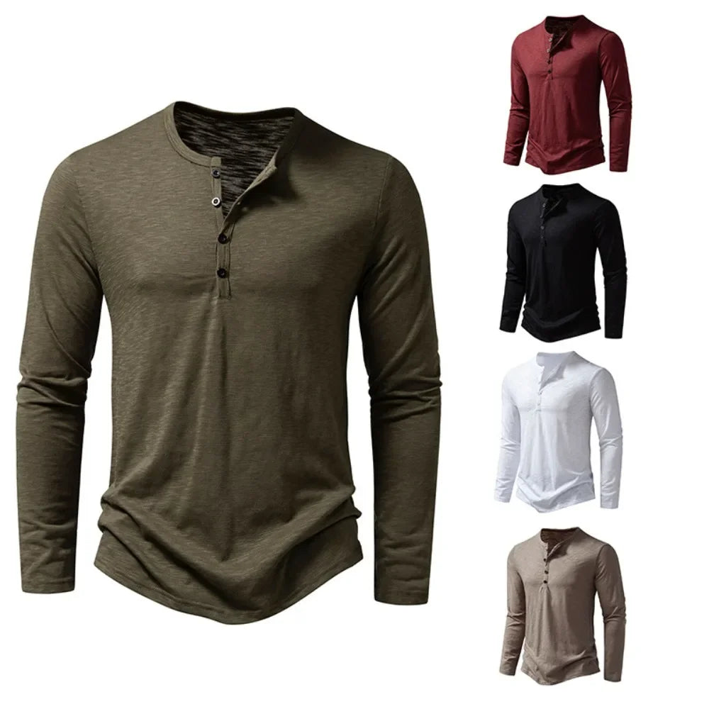 Casual heren longsleeve shirt met knoopsluiting en relaxte look – LEXON KNIT - Glamorix
