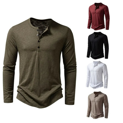 Casual heren longsleeve shirt met knoopsluiting en relaxte look – LEXON KNIT - Glamorix