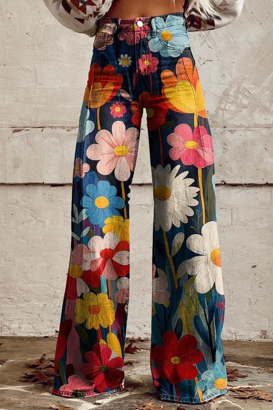 Dames wide-leg broek met hoge taille en statement design – AURENA BOLD - Glamorix